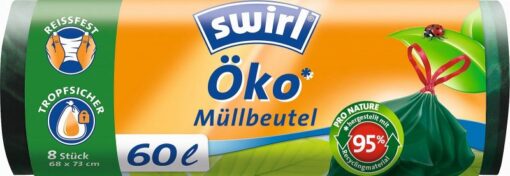 Swirl Eko Zatahovací pytle (8 ks) - 60 l - z 95 % z recyklovaných materiálů