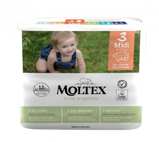 Moltex Ekoplenky Pure & Nature - Midi (4-9 kg) (33 ks)