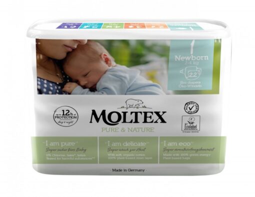 Moltex Ekoplenky Pure & Nature - pro novorozence (2-4 kg) (22 ks)