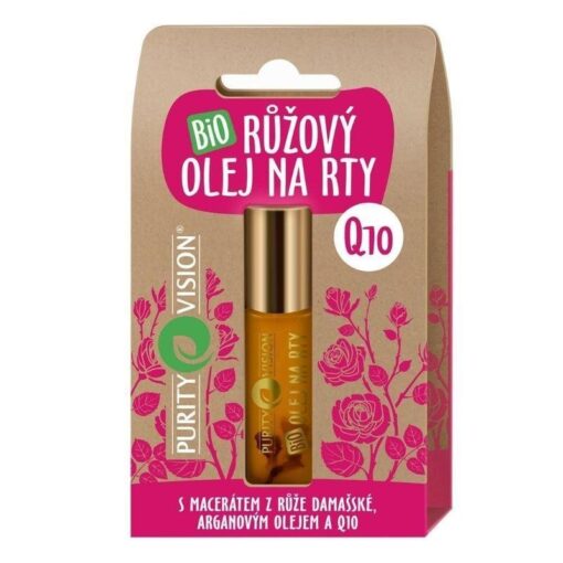 Purity Vision Růžový olej na rty BIO (10 ml) - péče o popraskané rty