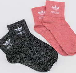 adidas Originals 2Pack Mid Ankle Full-Glitter Sock M