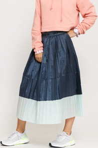 adidas Originals Pleated Skirt tmavě šedá / světle zelená M