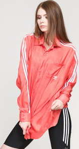 adidas Originals Satin Button Up tmavě růžová S