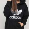 adidas Originals Trefoil Hoodie černá XXS