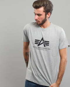 Alpha Industries Basic Tee melange šedé