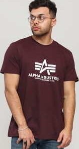 Alpha Industries Basic Tee tmavě vínové XXL