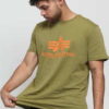 Alpha Industries Basic Tee olivové / oranžové XL