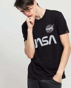 Alpha Industries NASA Reflective Tee černé L