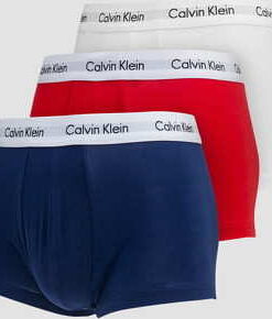 Calvin Klein 3 Pack ow Rise Trunks C/O bílé / červené / navy