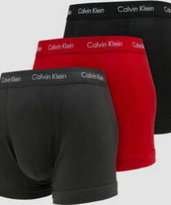 Calvin Klein 3Pack Trunks Cotton Stretch černé / tmavě šedé / červené XL