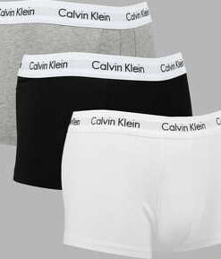 Calvin Klein 3Pack Trunks Cotton Stretch C/O bílé / melange šedé / černé