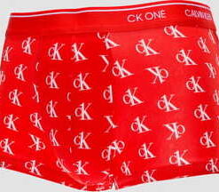 Calvin Klein CK ONE Microfiber Low Rise Trunk červené / bílé XL