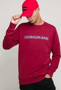 CALVIN KLEIN JEANS Institutional Logo Regular Crewneck vínová M