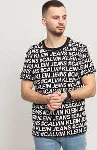 CALVIN KLEIN JEANS M # Logo AOP Reg Tee černé / bílé / červené XL