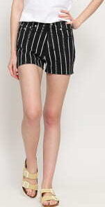 CALVIN KLEIN JEANS W High Rise Short da113 black wash stripe 30