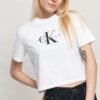 CALVIN KLEIN JEANS W Monogram Modern Straight Fit Cropped bílé L