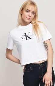 CALVIN KLEIN JEANS W Monogram Modern Straight Fit Cropped bílé L