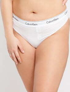 Calvin Klein Thong Plus Size C/O bílé XXL