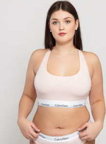 Calvin Klein Unlined Bralette Plus Size C/O světle růžové XXL