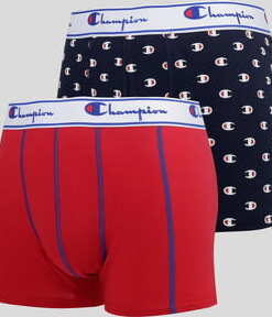 Champion 2 Pack Boxers mall Logo navy / červené