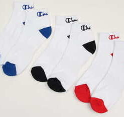 Champion 3 Pack Ankle Socks bílé / modré / červené