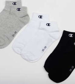 Champion 3 Pack Ankle Socks melange šedé / bílé / černé