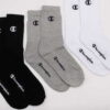 Champion 3 Pack Crew Socks melange šedé / bílé / černé