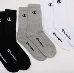 Champion 3 Pack Crew Socks melange šedé / bílé / černé