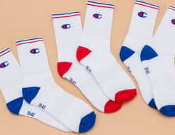 Champion 3 Pack Socks bílé / modré / červené