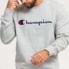 Champion Script Logo Crewneck melange šedá M