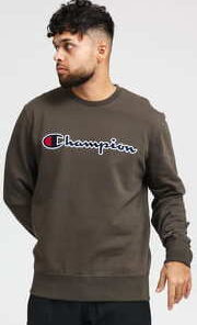 Champion Script Logo Crewneck tmavě olivová L