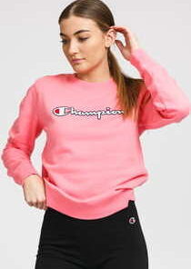 Champion Script Logo Crewneck Sweatshirt růžová L