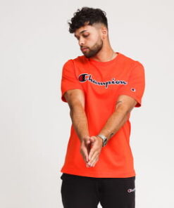 Champion Script Logo Crewneck Tee oranžové M