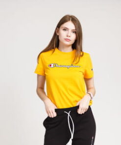 Champion Script Logo Crewneck Tee žluté L