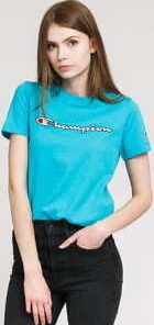 Champion Script Logo Crewneck Tee tyrkysové L