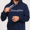 Champion Script Logo Hooded Sweatshirt navy