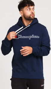 Champion Script Logo Hooded Sweatshirt navy