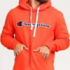 Champion Script Logo Hooded Sweatshirt oranžová L