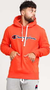 Champion Script Logo Hooded Sweatshirt oranžová L