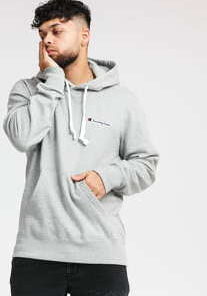 Champion Script ogo Hooded Sweatshirt melange šedá