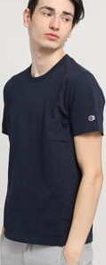 Champion Sleeve Mini Logo Crewneck Tee navy S