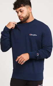 Champion Small Script Logo Crewneck navy XXL