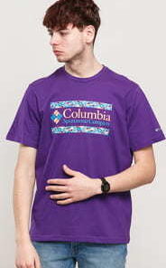 Columbia M Rapid Ridge Graphic Tee fialové XL