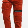 Daily Paper Corduroy Cargo Pants tmavě oranžové XL