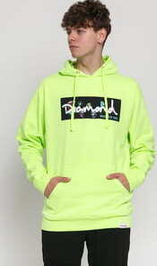 Diamond Supply Co. Color Box Logo Hoodie neon zelená M