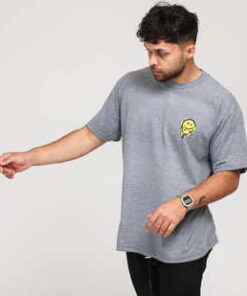 F*CK THEM Smiley Tee melange šedé XXL