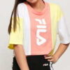 Fila Women Bai Cropped Tee lososové / žluté / bílé L