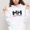 Helly Hansen W HH ogo Hoodie bílá