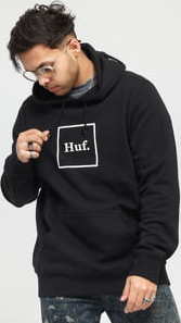 HUF Box Logo PO Hoodie černá XXL