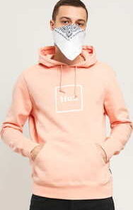 HUF Essentials Box Logo Hoodie růžová XL